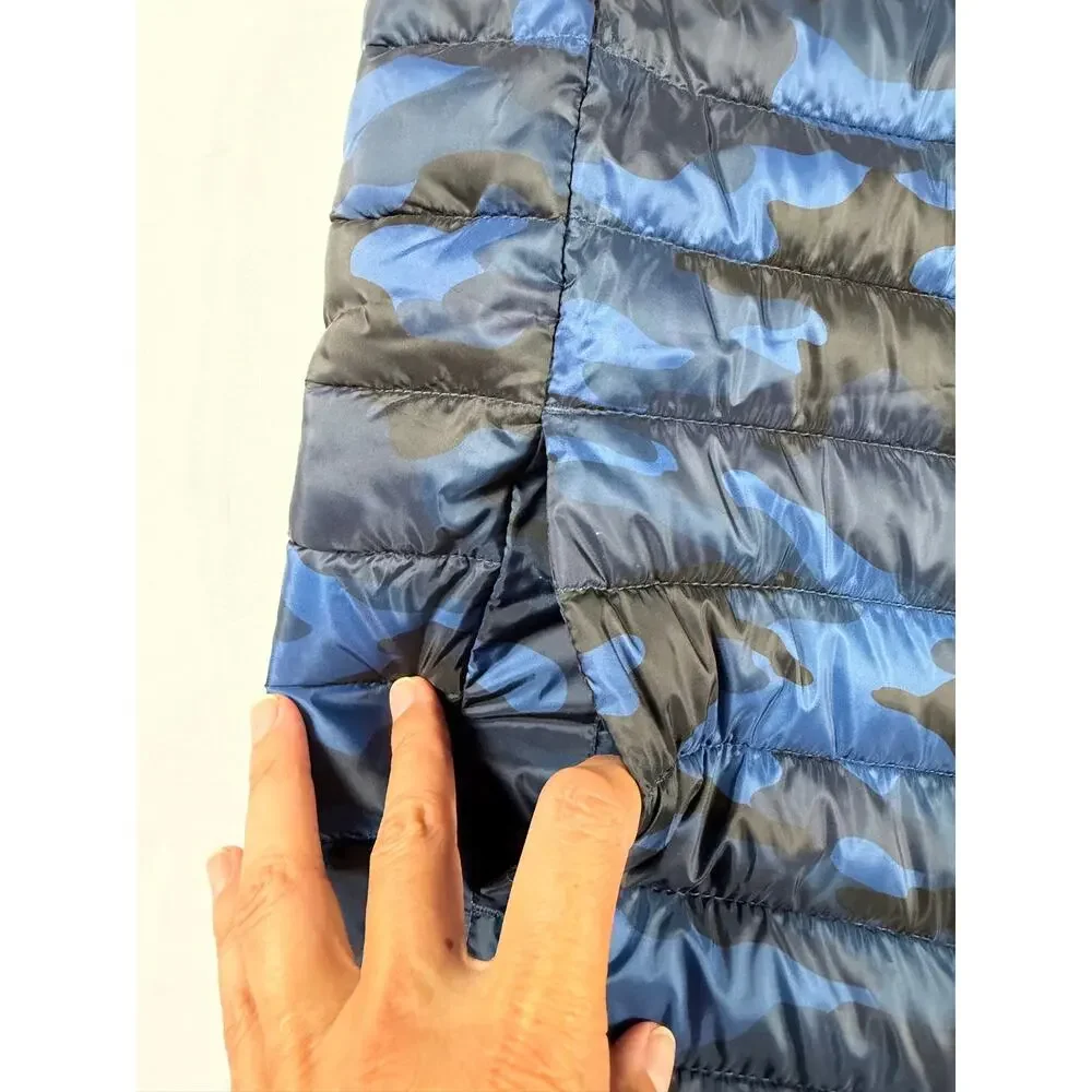 Gap Kids Boys’ Lightweight Puffer Vest Blue Camo Large 10-11